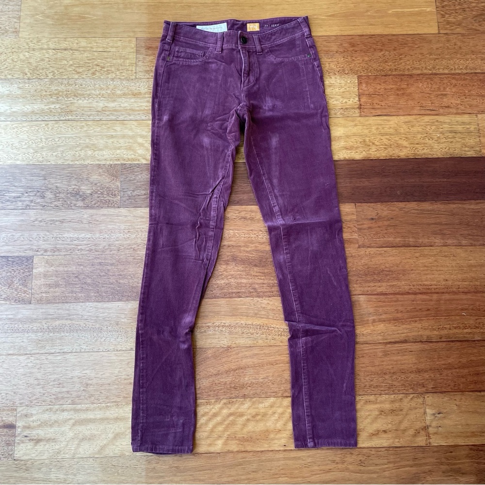 Pilcro and the Letterpress Plum Purple Corduroy Pants 97% Cotton